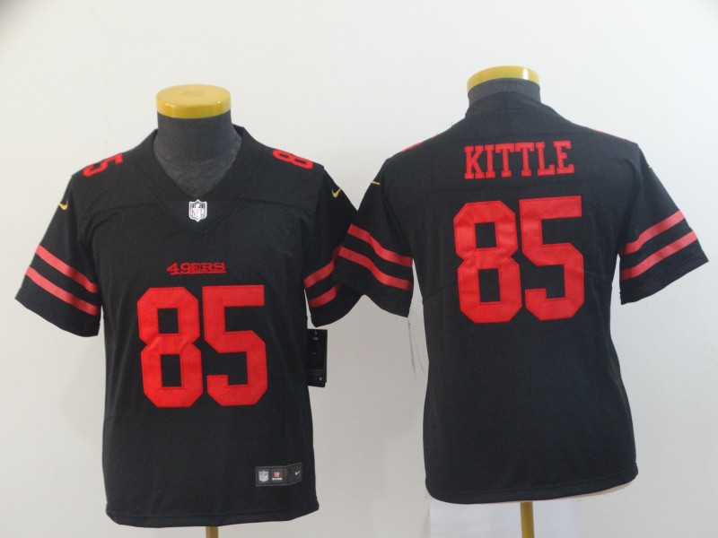 Youth San Francisco 49ers 85 Kittle black Nike Vapor Untouchable Limited Player NFL Jerseys